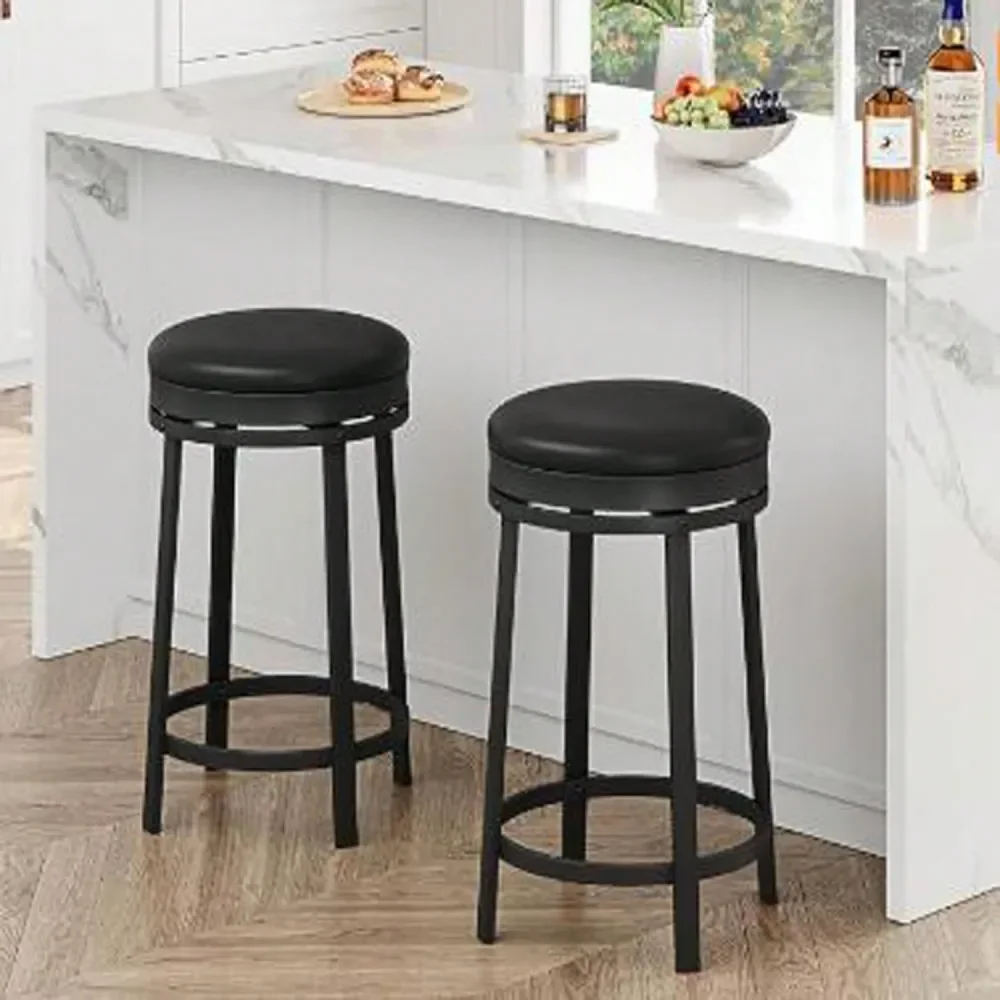 

Bar Stools Sillas Para Barra AltaBar Stools Set Of 2, 30 Counter Height Bar Stools With Holstered PU Leather Cushion, Backless R