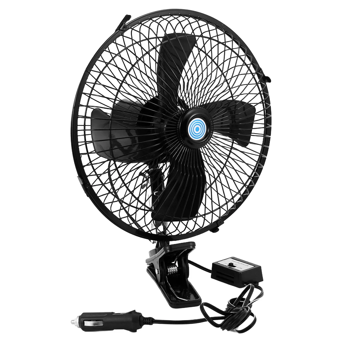 10 Inch 12V Car Electric Fan Adjustable Speed Oscillating Cooling Fans with Clip for Home Travel Car