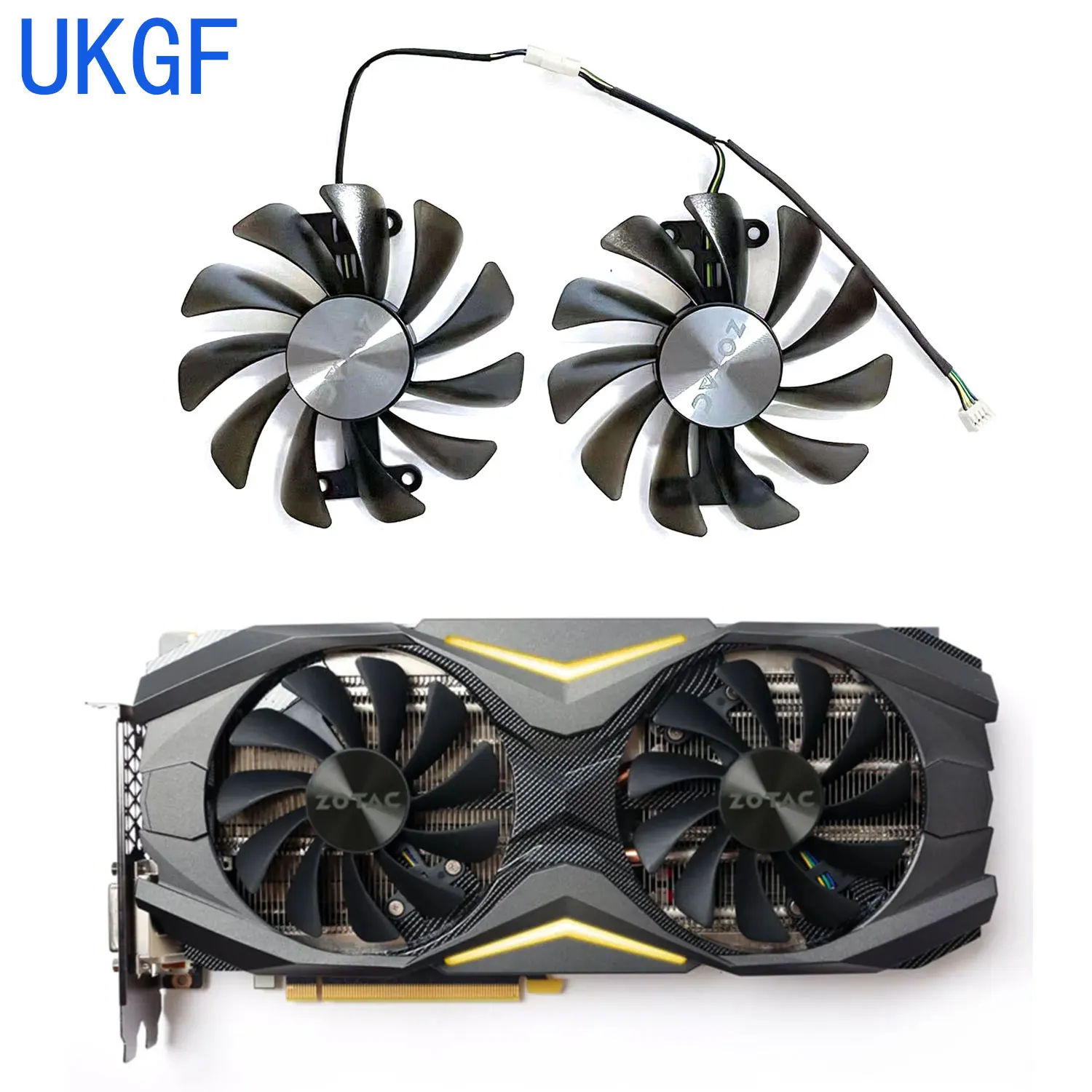 Zupełnie nowy 95MM 4PIN GAA8S2U GTX1080 1070 wentylator GPU dla Zotac GeForce GTX1070 1080 8GB AMP chłodzenie karty graficznej