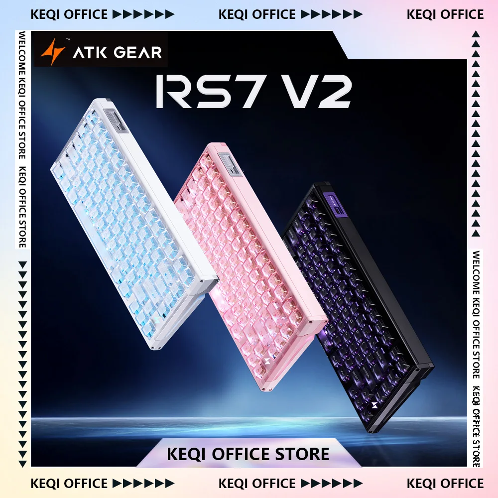 

ATK RS7 V2 Magnetic Switch Keyboard Wired Aluminium Alloy 8K RT0.001mm Gaming Mechanical Keyboard Custom PC Accessories Gifts