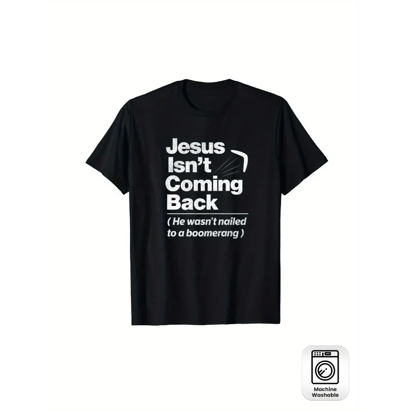 Camiseta humorística para hombre Atheist - El diseño con ilustración de Boomerang no volverá a ser producido, camiseta negra de manga corta con cuello redondo
