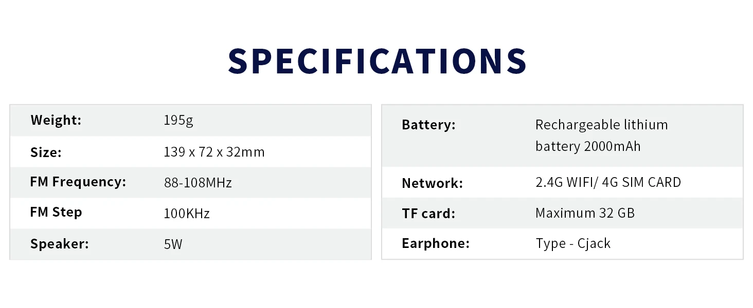 Choyong A8W Tragbares Internetradio (GLOBALE VERSION) mit WIFI & 4G FM, Micro-SD-Karte, Digitales Taschenradio für die ganze Welt, choyong – Detail 7