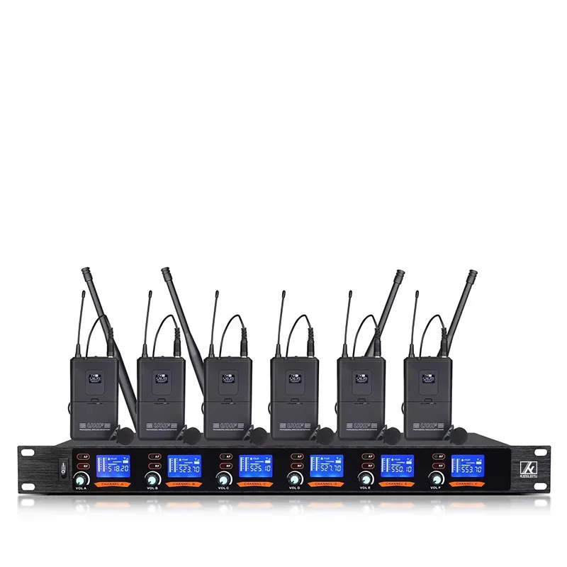 manufacturer wireless UHF 6-channel microphone table top conference room audio system