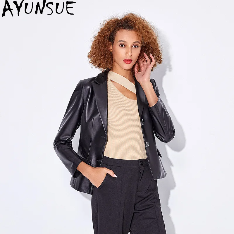 AYUNSUE veste en cuir véritable femmes 100% manteau en peau De mouton vestes De moto printemps automne femmes vêtements 2025 Jaqueta De Couro