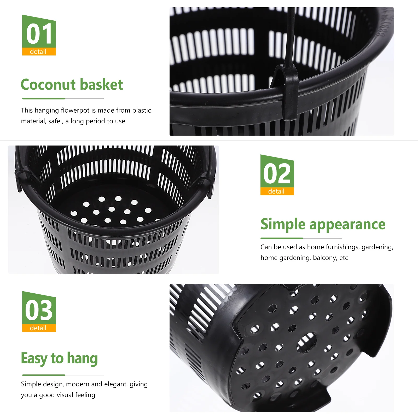 

5Sets Decorative Flowerpot Modern Hanging Flower Pots for Home Garden Planting Pot Balcony Decoration Garden Flower Pots Set