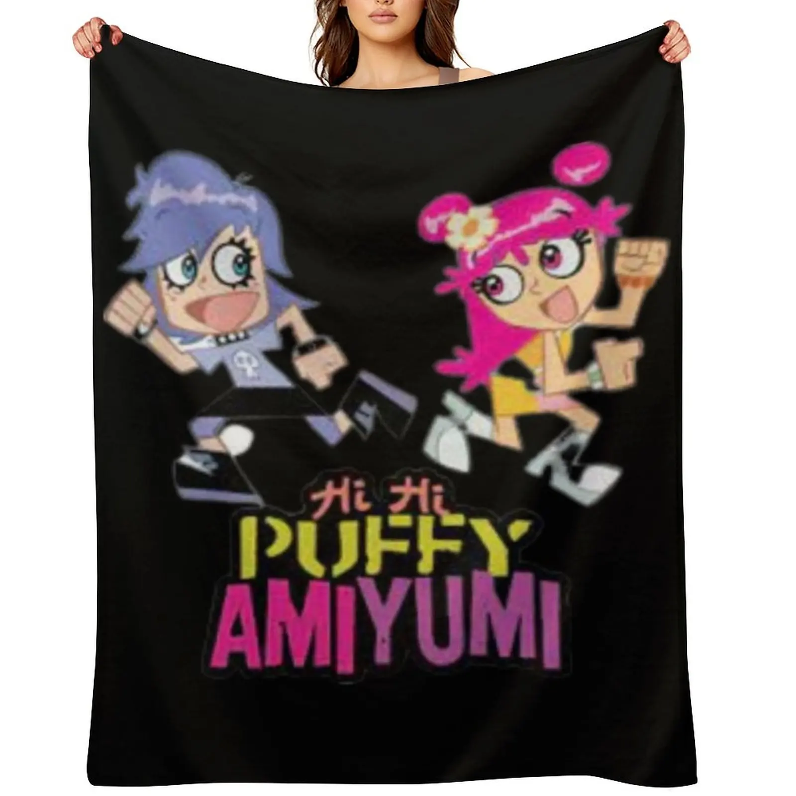 

Hi Hi Puffy AmiYumi - hi!hi! puffy amiyumi - AmiYumi Show! Drawstring Throw Blanket Luxury Brand Blankets