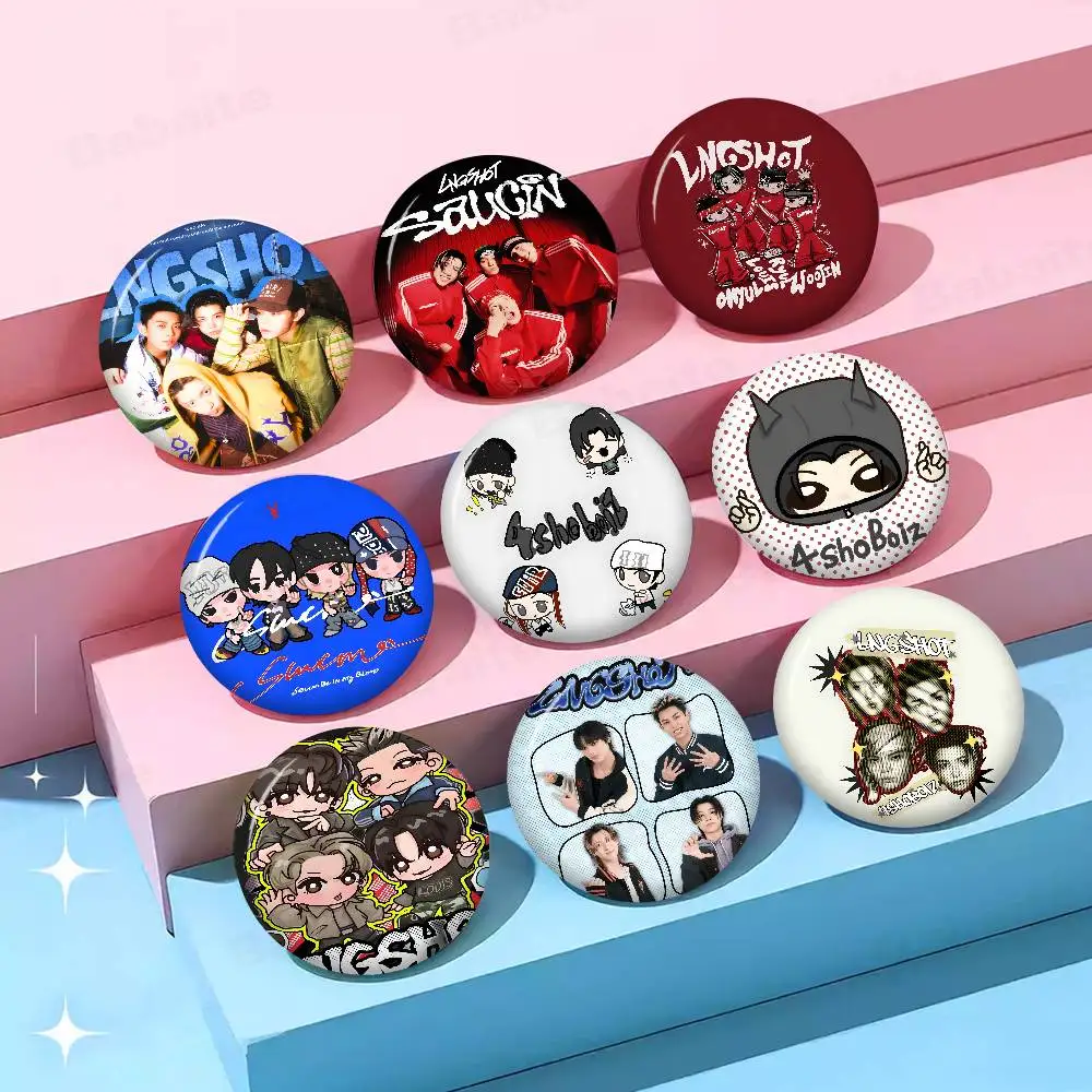 L-LNGSHOT Debut EP S-SHOT CALLERS Round Button Pins Slogan Creative Brooches Backpack Clothes Decoration Fashionewelry Gifts
