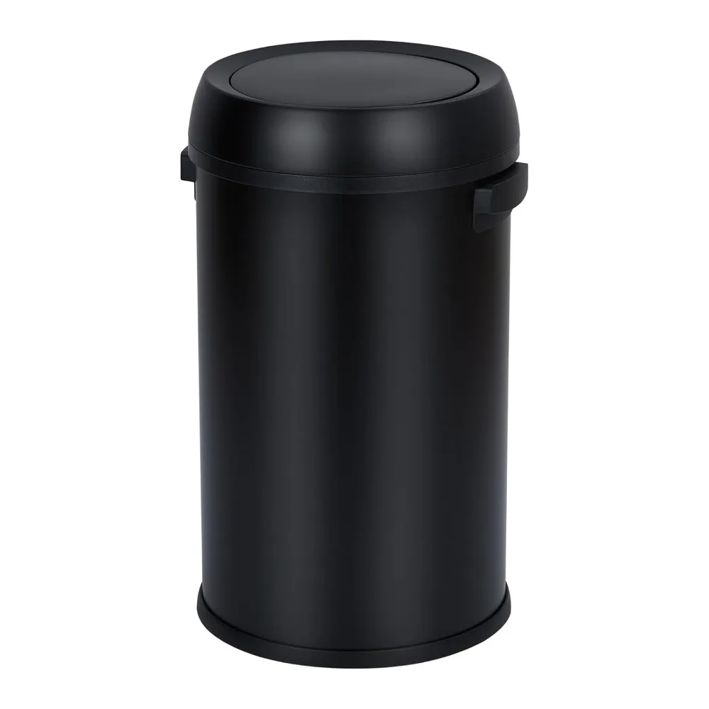 

17 gal/65 L Trash Can, Fingerprint-Proof Stainless Steel Swing Top Garbage Can, Heavy Duty Commercial Round Trash Bin