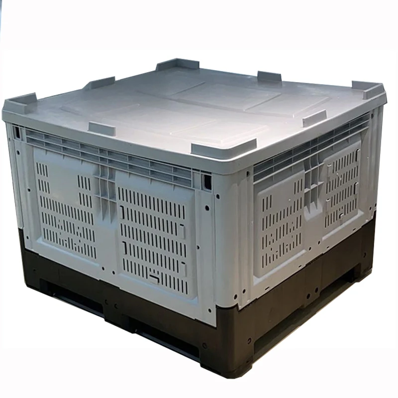 Customized Logistic Collapsible Storages Plastic Pallet Bin Recyclable Folding Pallet Box Stackable Pallet Box For Transporting