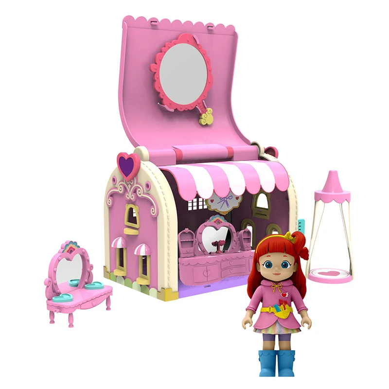 Rainbow Ruby Beauty Shop Playset, Brinquedo com Acessórios, Mobiliário, Conjunto de presente de aniversário infantil, Brinquedos colecionáveis, Meninas