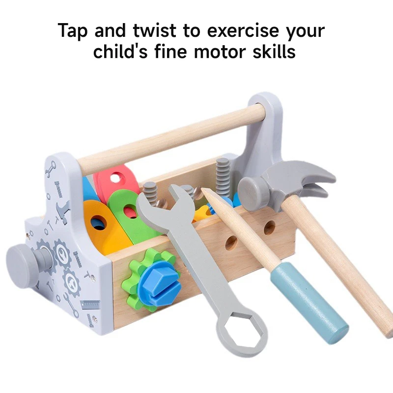 Montessori Children Wooden Tool Set Toys Pretend Play Tool Kit Construction Tools Simulation Repair Carpenter Tool Toys Gift