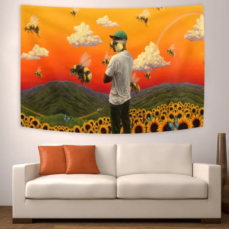 90x150cm Tylers The Creator Flower Boy Tapestry Wall Hanging Art For Bedroom Living Room Decor College Dorm # 0@