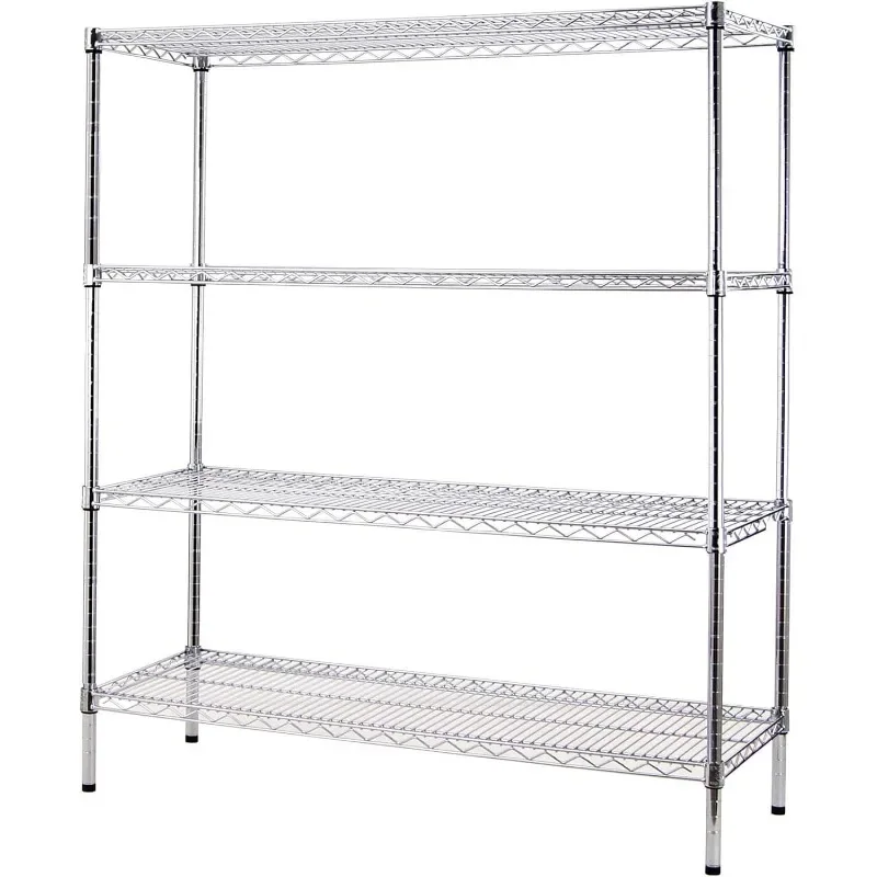 4 Tier Chrome Wire Shelving Kit | NSF Commercial Storage Rack Unit Made for Commercial, Retail and Industrial Dry Storage
