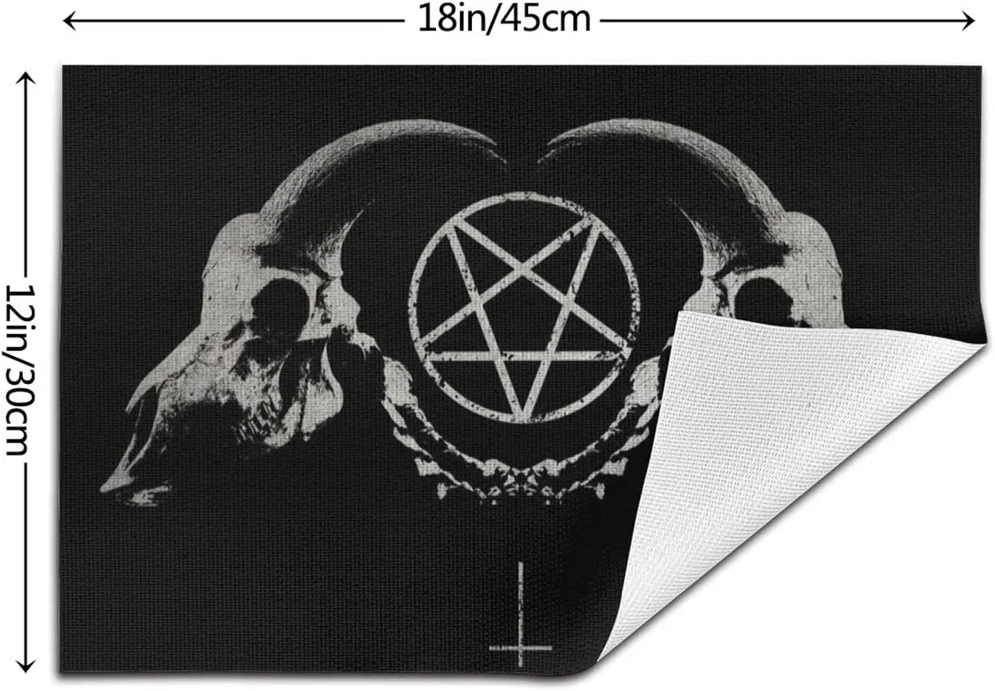 Gothic Occult Satan Penta Symbol Skull Placemats Set of 4 for Dining Table Plastic Wipeable Place Mats