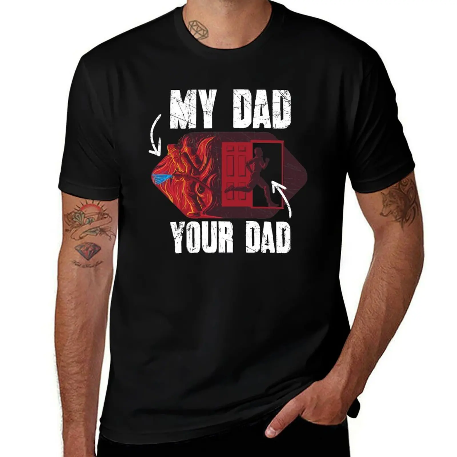 My Dad Your Dad Firefighter Son Proud Fireman T-Shirt Plus Size Quick Dry Sports Tee T-Shirt