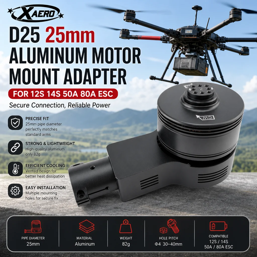 XAERO D25 25mm Aluminum Motor Mount Adapter for 12S 14S 50A 80A ESC