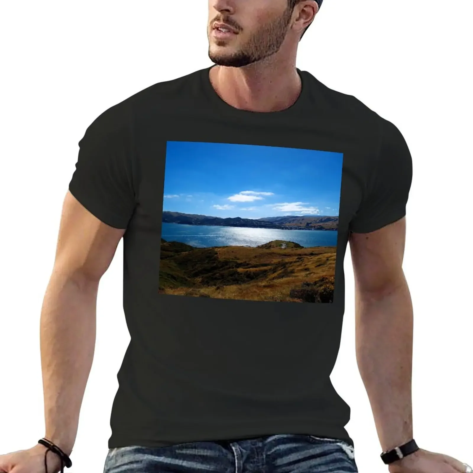 Porirua Harbour Entrance T-Shirt cotton graphic tees custom t shirt for a boy tshirts for men