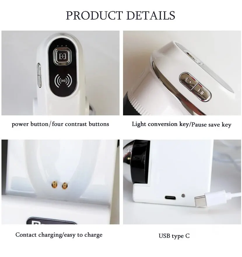 New WIFI HD 5G Scalp/Skin /Hair Follicle Detector Professional 50X/200X Skin Analyzer Rechargeable UV Testing Analysis Magnifier