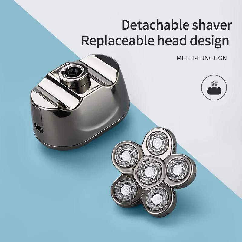New 6-blade Men's Shaver LCD Digital Display Razor Six-in-one Multifunctional Shaver Beard Trimmer Shaving Machine Men Man Care