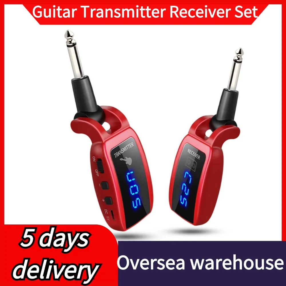 Wireless Guitar System Rechargeable Guitar Transmitter Receiver Set Electric Guitar Bass Pick Up