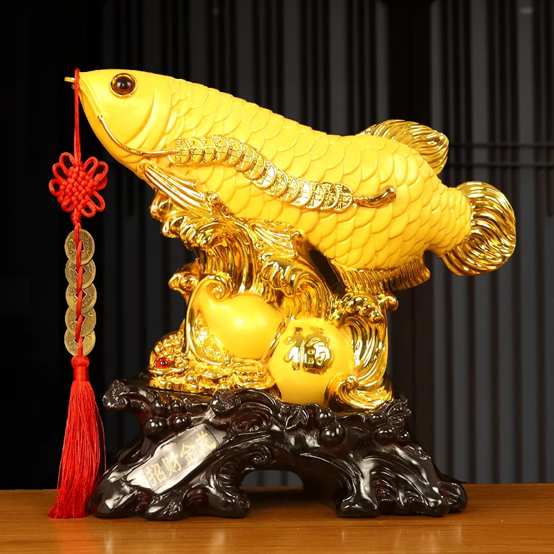 Sandgold Arowana Ornamente Wohnzimmer Weinschrank TV-Schrank Dekorationen Büro Schreibtisch Dekorationen Eröffnung Einweihungsgeschenke