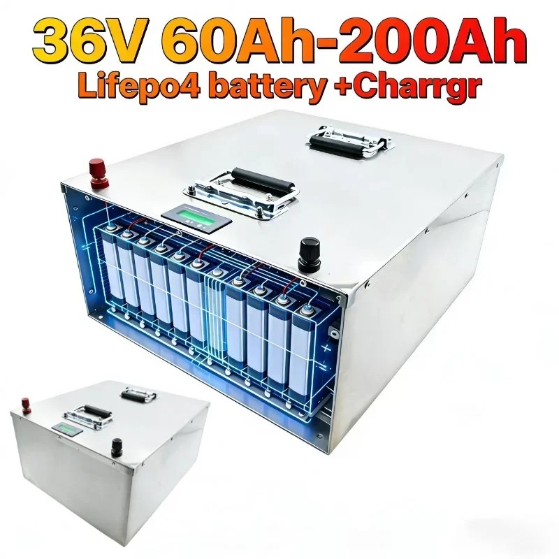 36V lifepo4 Iron Phosphate Battery (50-200Ah) Perfect Match for Robots (precision power delivery), AGVs (uninterrupted material
