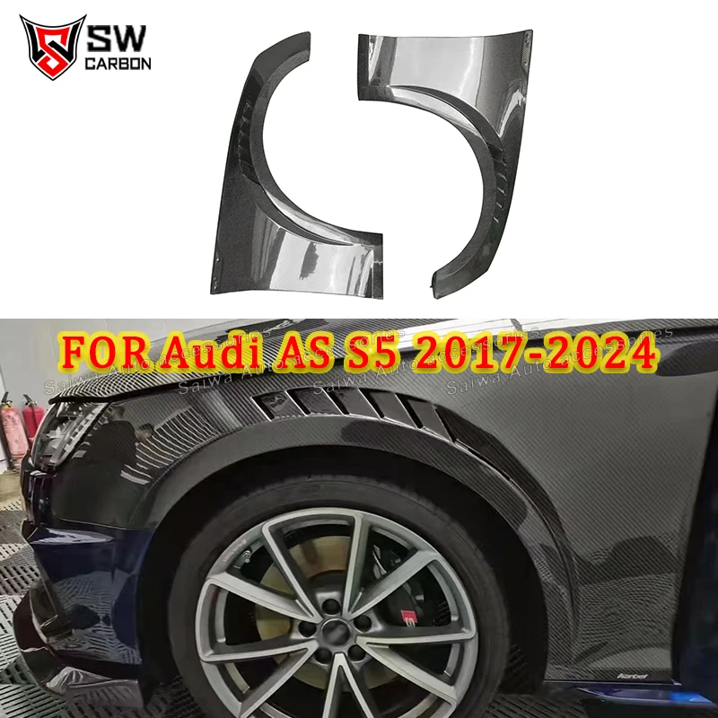 

Переднее боковое крыло из углеродного волокна в стиле KB для Audi A5 S5 2017 + автомобильный передний бампер, крылья, вентиляционное отверстие, брызговик, отделка колесной арки, Bodykit