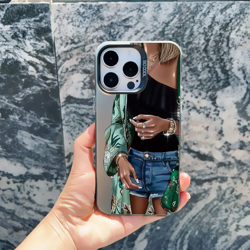 Girl Boss Weibliche Kaffee Handyhülle für iPhone 15 14 Plus Pro Max 17 16 13 Mini 12 11 Pro Max Muster stoßfeste Laserabdeckungen – Detail 10