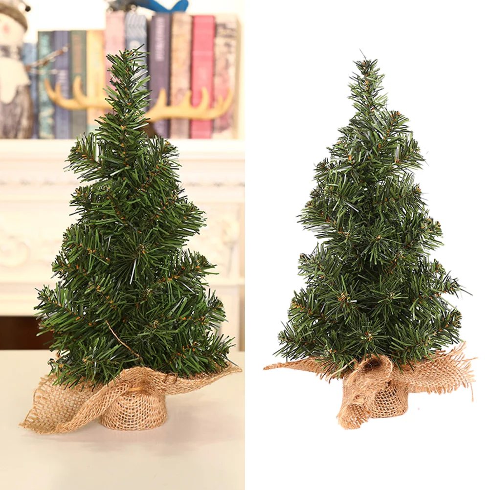 

10 PCS Small Christmas Tree Holiday Decor Mini for Artificial Table Pine Office