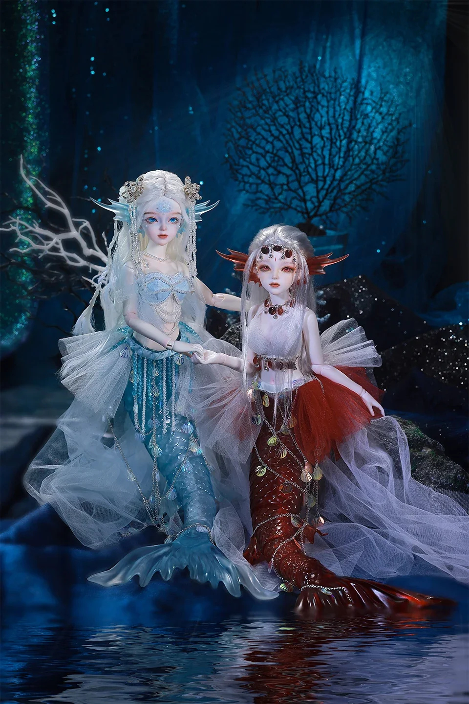 52cm Bjd Exquisite Mermaid Shape Sd Doll 1/4 Series Resin Doll Decoration Model Collection Christmas present In Stock