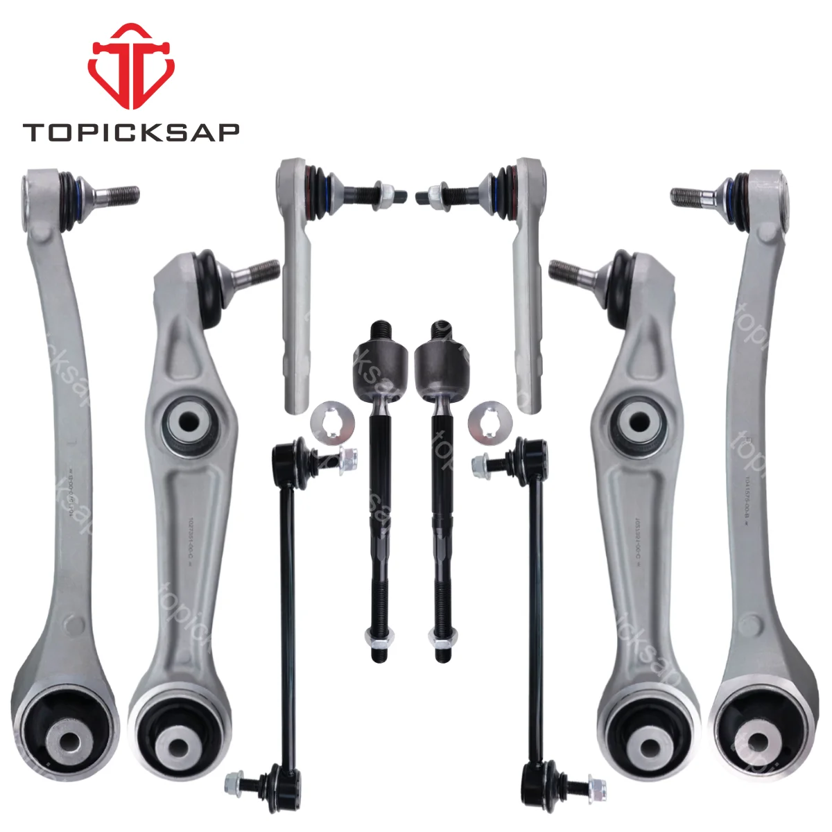TOPICKSAP 10pcs Front Lower Control Arm Ball Joint Stabilizer Link Tie Rod End Assembly Kits for Tesla Model X 5YJX 2015 - 2022