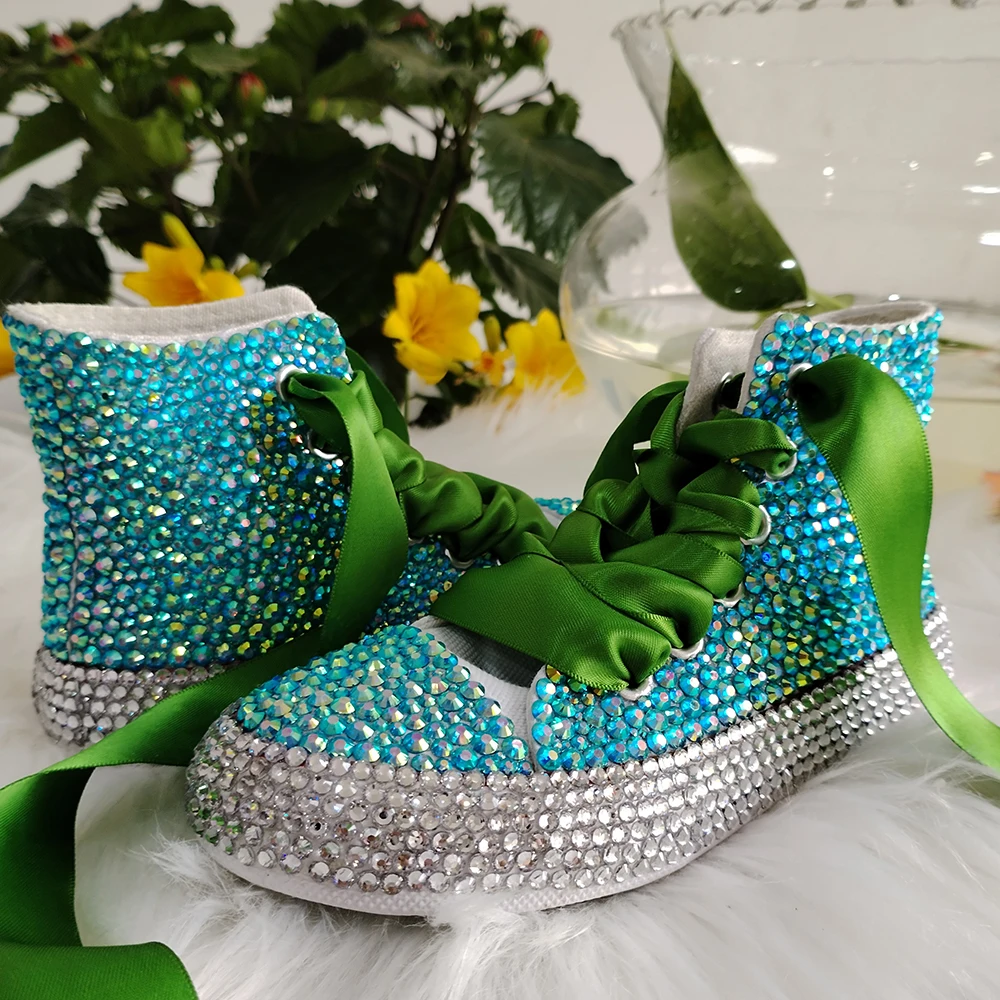 Handgemaakte Steentjes Bling Meisjes Dames Kinderen En Moeder Snoep Canvas Schoenen Parels Sneakers Voor Meisje Verjaardagsfeest Bruiloft