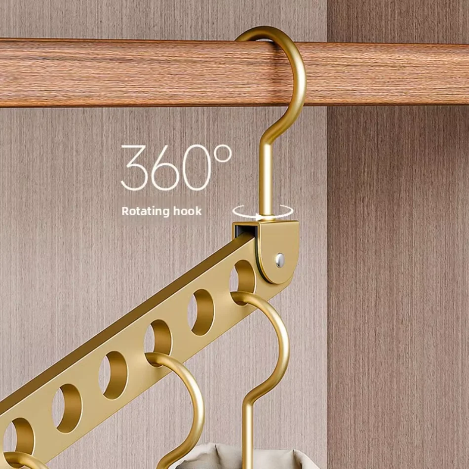 6/8 Holes Storage Rack for Clothe Hanger Organizer Foldable Rotatable Magic Metal Hangers Storage Rack Wardrobe Space Saver Hook