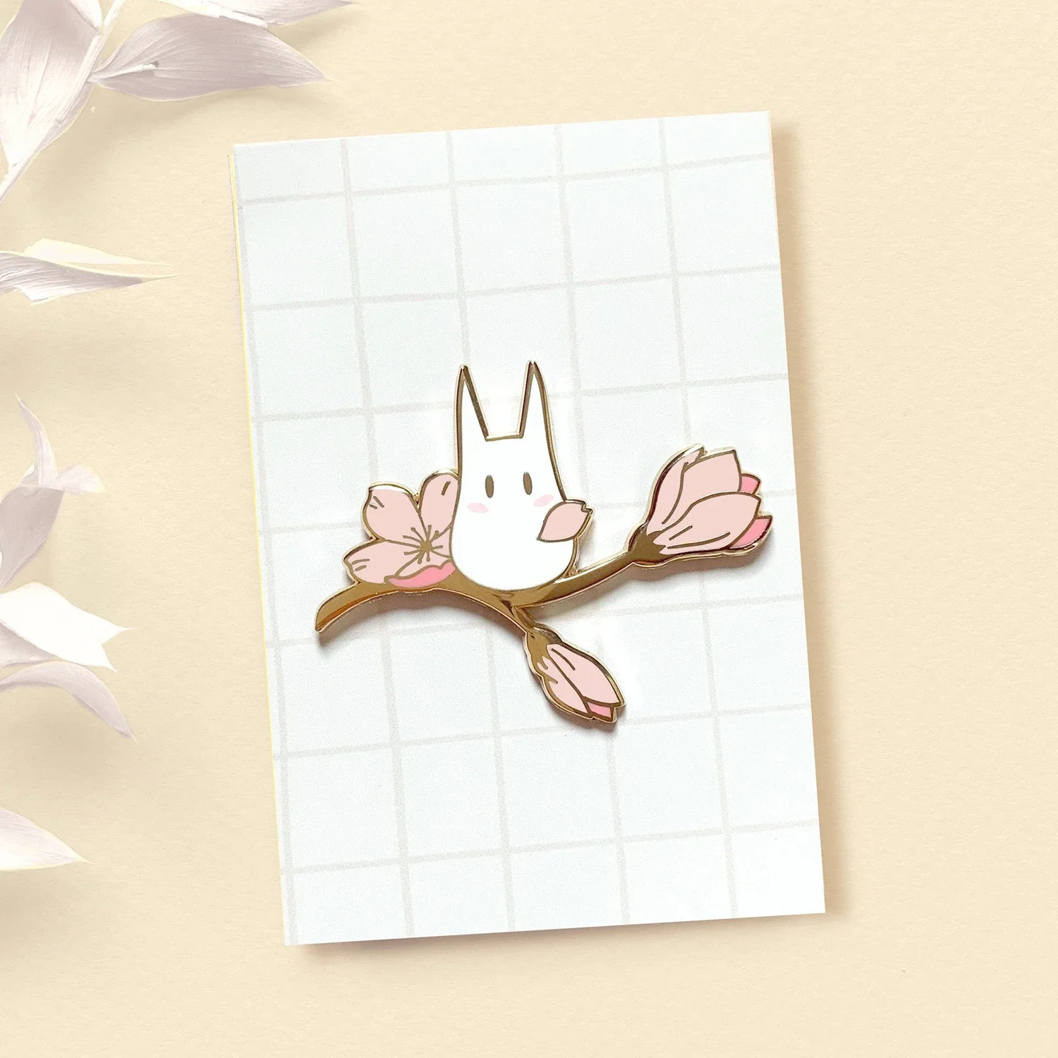 Beautiful Sakura Tree Branches Cat Hard Enamel Pin Kawaii Cartoon Flowers Badge Anime Animal Brooch for Jewelry Fans Collection