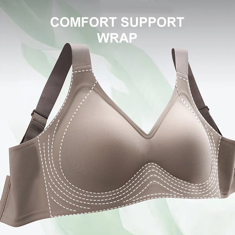 Women Plus Size Bras Full Cup No Steel Ring Underwear Comfortable Upper Support Sling Adjustable Beauty Back Bra Thin Section