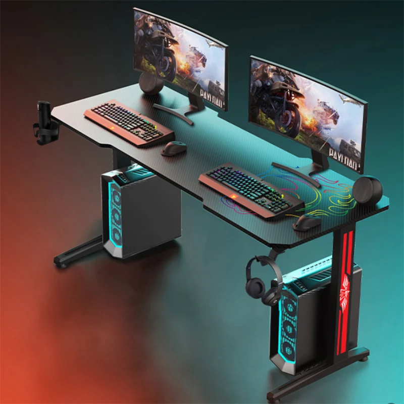 I Shape Black Gaming Table Wholesale Computer Desk Study Table Simple Home Computer Desk Office Furniture