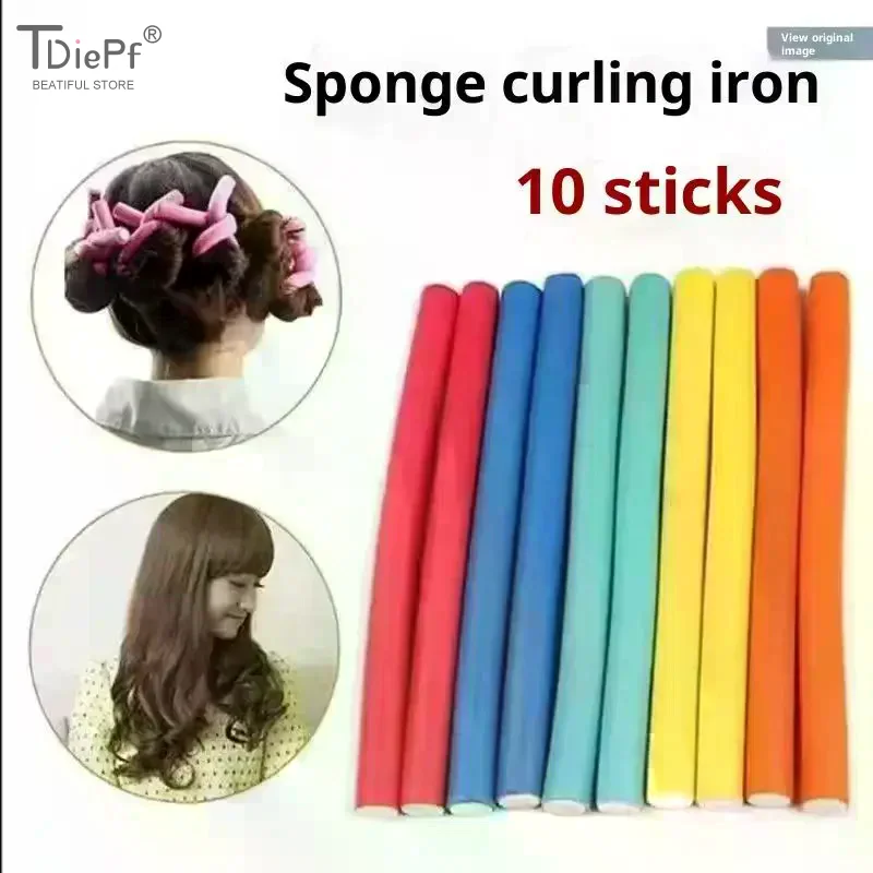 

10 Pcs S/M/L Perm Curling Bar Universal Perm Curling Bar Hair Curling Stick Colorful Sponge Curling Iron Rubber Curling Iron