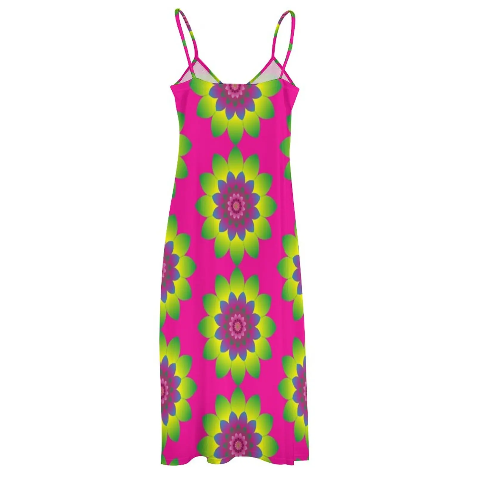 Vestido Mandala Flower Fairy sem mangas, Vestido chique e elegante, Retro, Poder