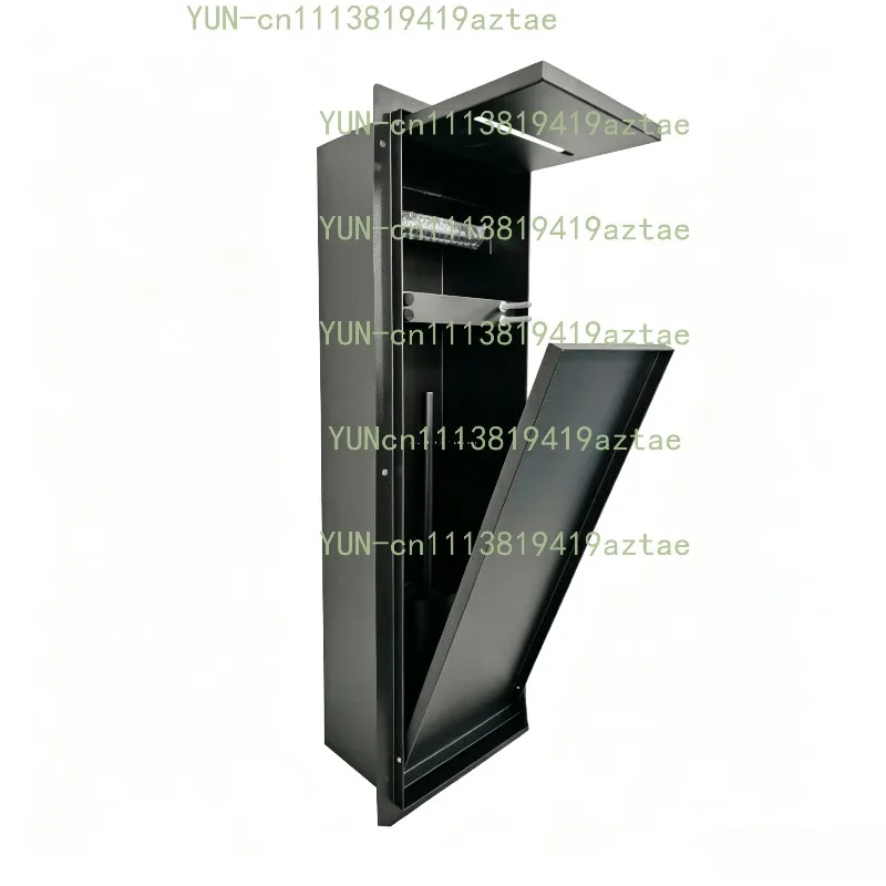 Concealed Bathroom Toilet Accessories Set, Recessed Niche with Up‑Down Open Tissue Box and Toilet Brush
