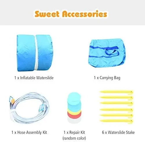 Tobogán acuático inflable con soplador de 750w, casa hinchable de Castillo de parque acuático 5 en 1 con cañones de agua, Tobogán largo, tobogán acuático soplado