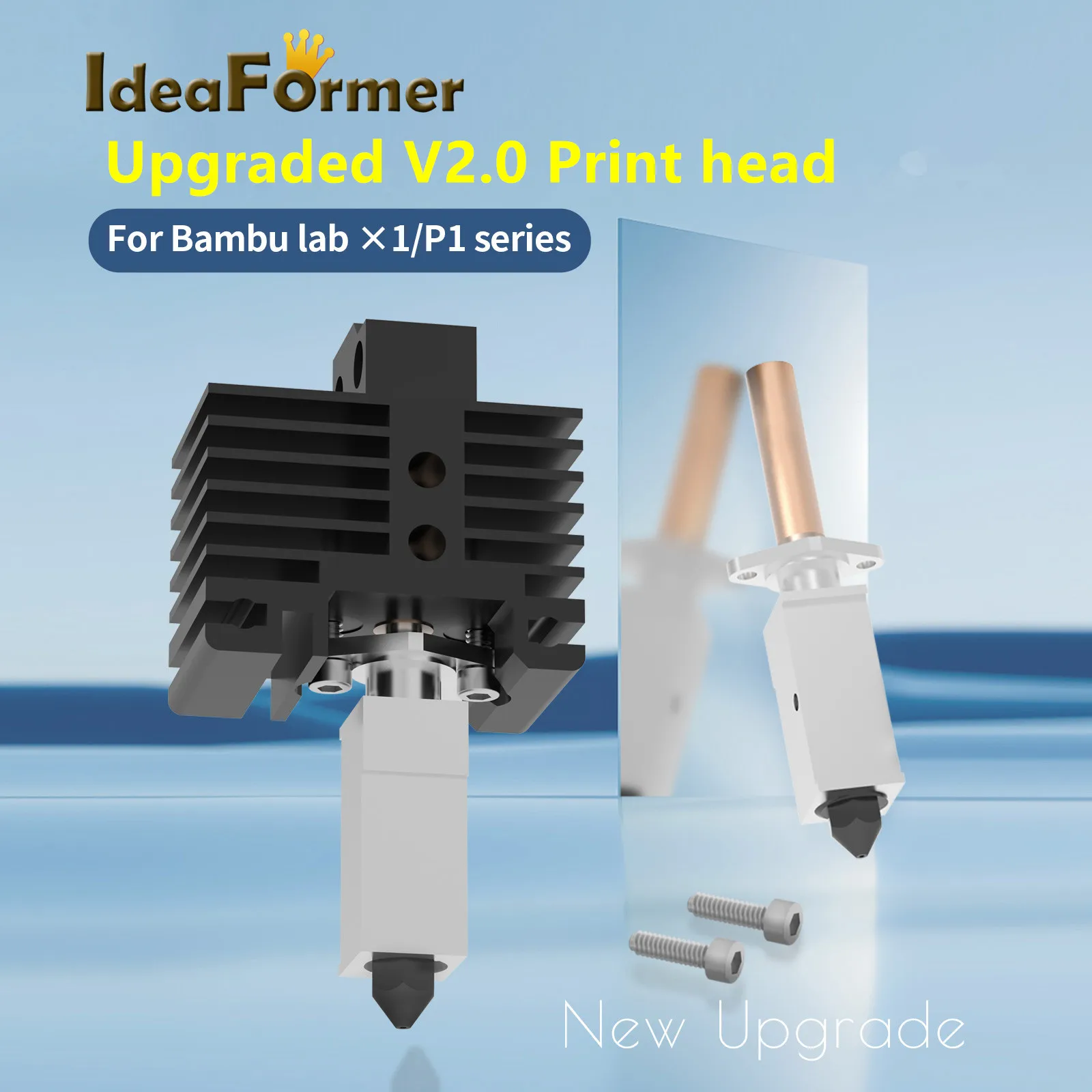 For Bambu Lab Hotend Upgraded V2.0 Version Hardened Steel Nozzle Bambulab CHT Nozzle Thermistor for Bambulabs x1 x1C P1P Hotend