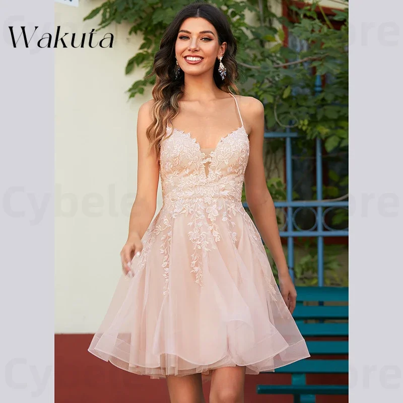 Wakuta Sexy Deep V-neck Off Shoulder Embroidered Suspender Evening Robes Chic Commuting Banquet Runway Backless Vestidos De Gala