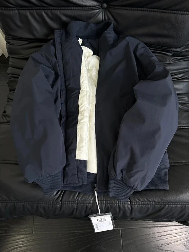 

Мужская утепленная куртка-бомбер с воротником-стойкой, из хлопка и полиэстера, для активного отдыха, в стиле бейсбольной куртки.