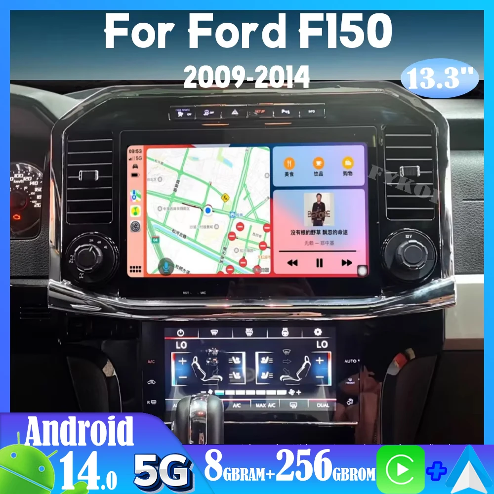 

Android 15 For Ford F150 2009-2014 AC Panel Car Radio Automotive Multimedia Carplay Auto Bluetooth Stereo GPS Navigation 5G 1Din