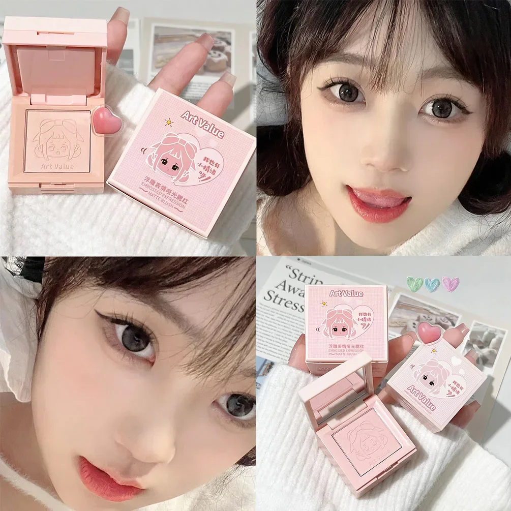 4-in-1 Embossed Matte Blush Makeups Palette Nude Eyeshadow Cheek Blusher Contouring Four-layer All-in-one Box Brightening Skin