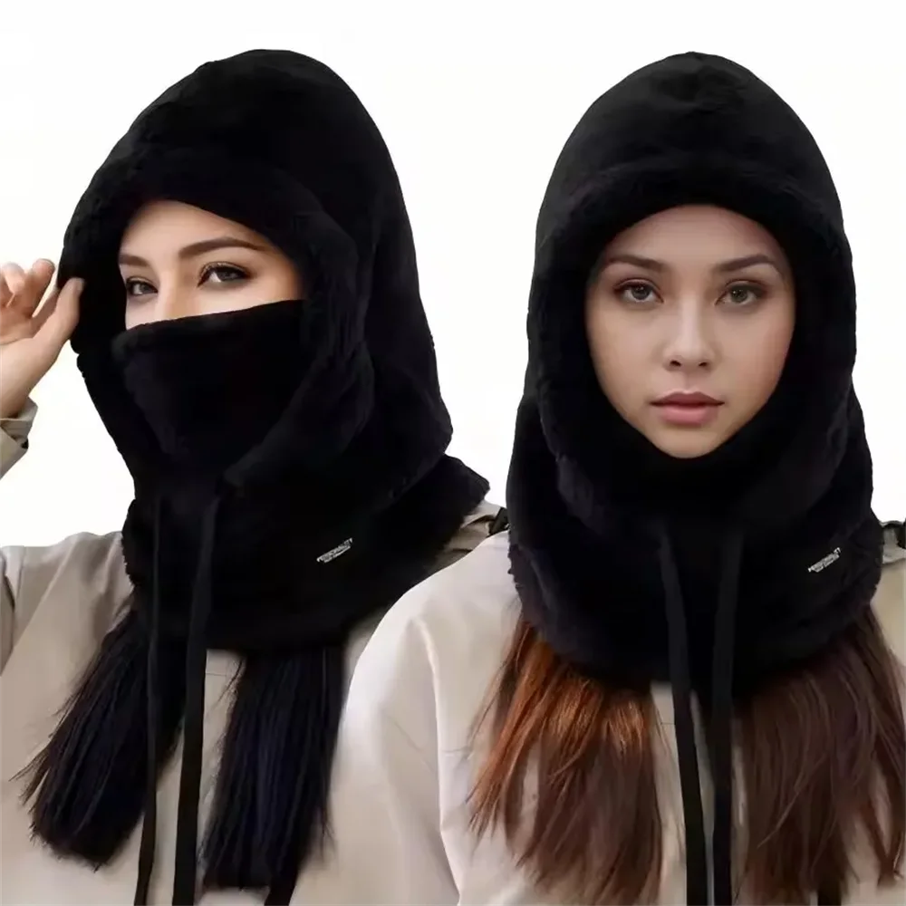 Warm Thermal Windproof Balaclava Ski Hood Motorcycle Face Cover Polar Fleece Adjustable Cycling Neck Cover Full Face Mask Winter
