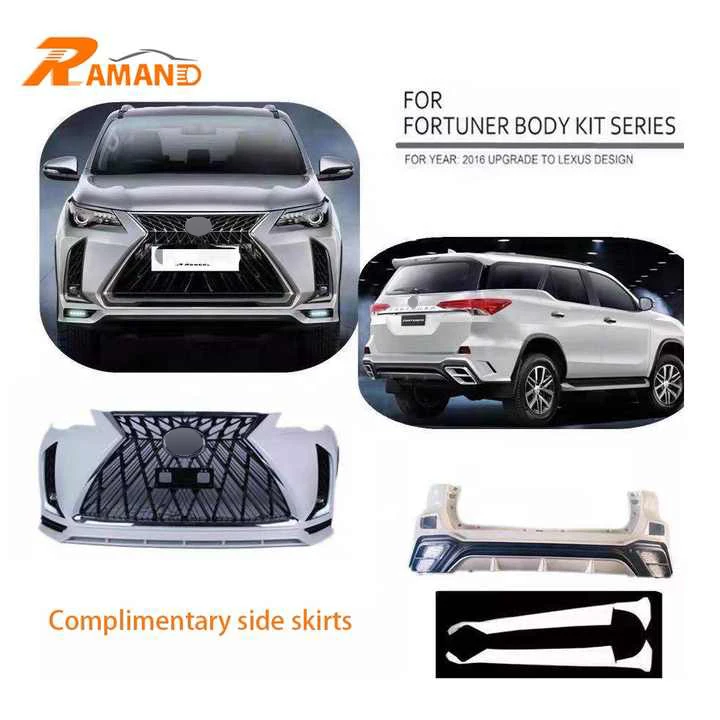 Factory Body kit for Fortuner 2016-2020 Upgrade to LEXUS 4x4 Front Bumper Rear Bumper Complimentary Side Skirts Whole Set