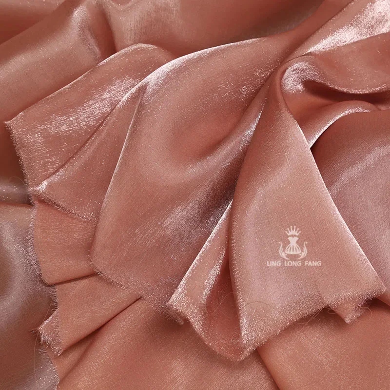 Organza Fabric Crystal Silk Satin Draped Silk Smooth Dress Shirt Wholesale Cloth by the Meter for Sewing Diy Material