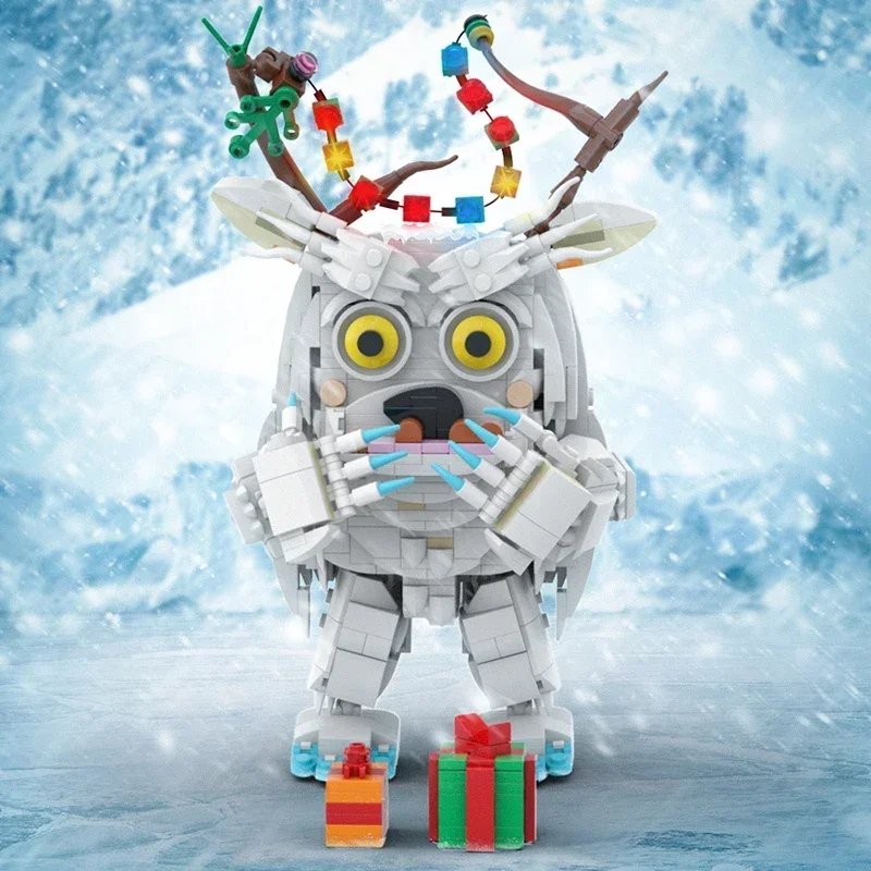 IDEA Serie Weihnachtsgeschenk Schneemonster Bausteine MOC Neujahr Winter Schneemann Montage Modell Puzzle Kind Spielzeug Geburtstagsgeschenk