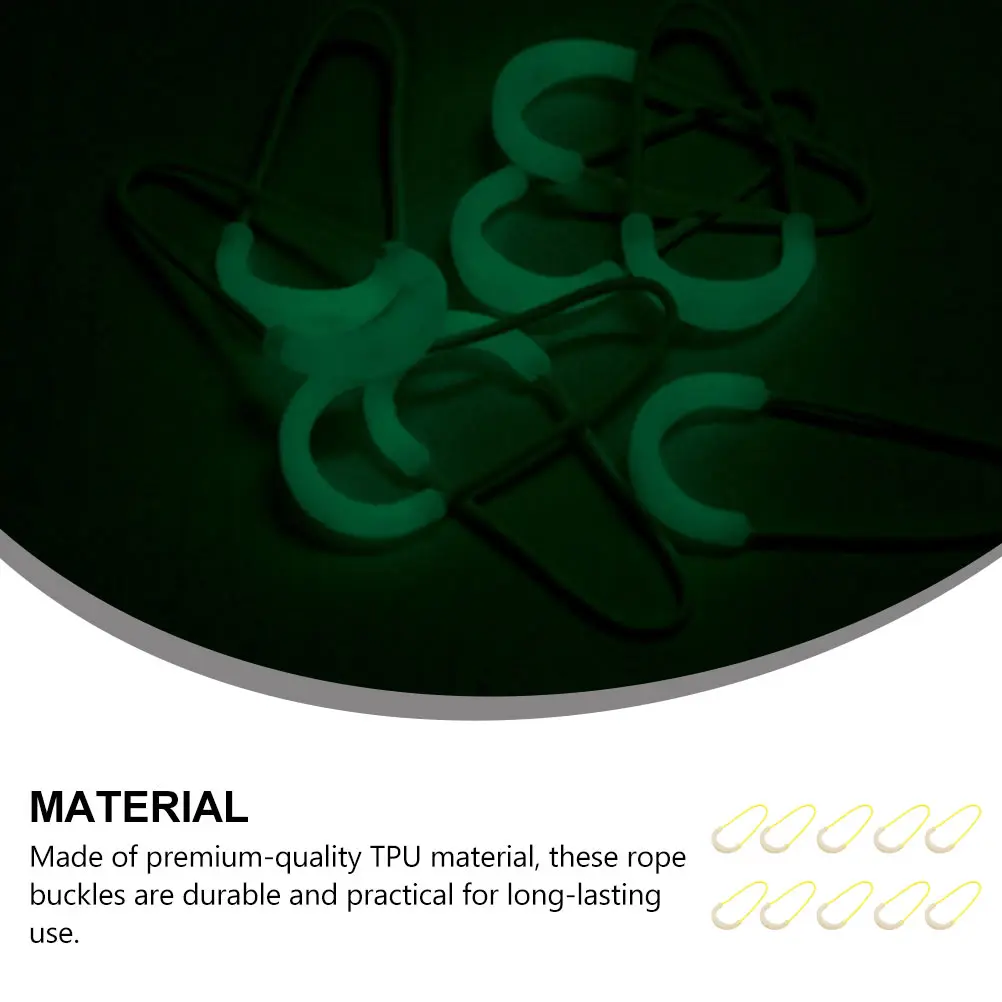 

10pcs Tent Rope Buckle TPU Camping Hiking Accessories Durable Glow in Dark Fluorescent Rope Buckle Connectors